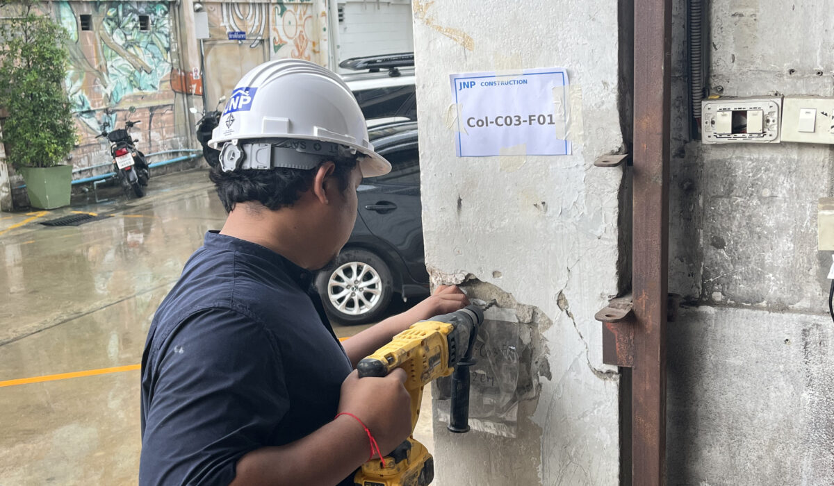 ตรวจสอบค่าความเป็นกรด-ด่างของผิวคอนกรีต (Carbonation Test)